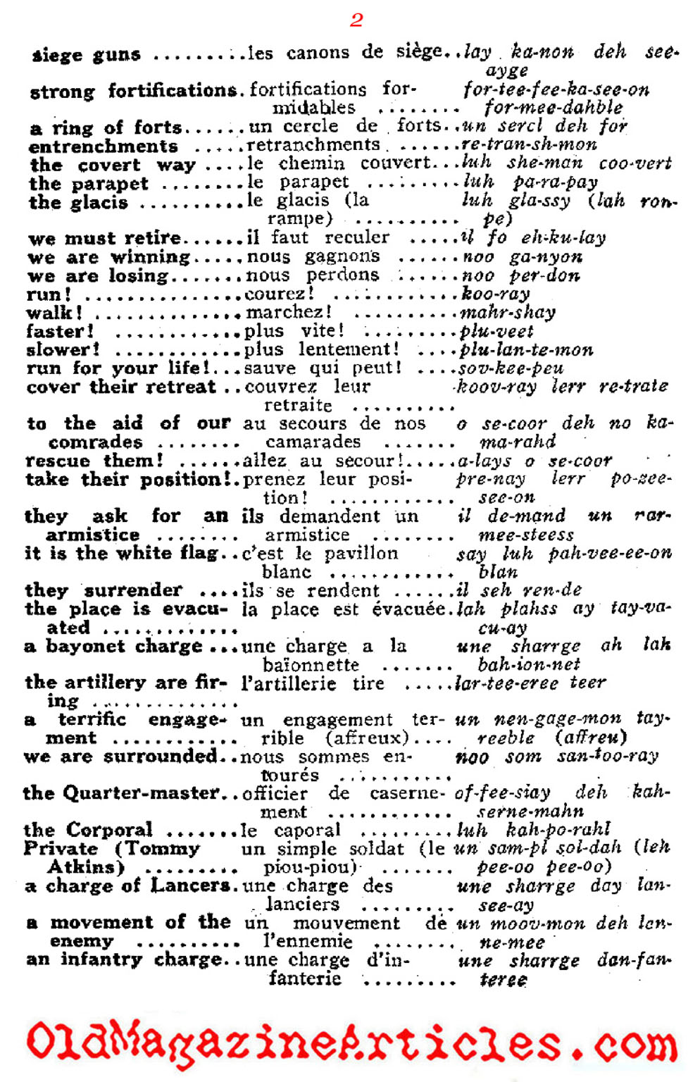 Trench French  (Soldier's French Course, 1916)